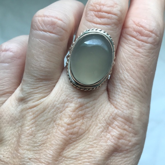 Vintage 925 sterling silver smoky quartz ring - Picture 2 of 8